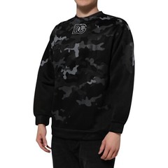 DOLCE & GABBANA Sweater Black Camouflage PulloverSweatshirt IT42/US32/XXS 830usd