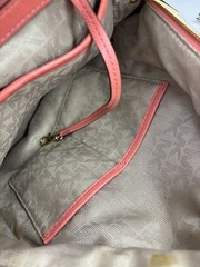 Michael Kors Women’s Medium Backpack Purse In Peach Soft Leather With Gold Studs