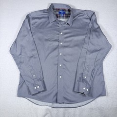 Egara Shirt Mens Size XXL Blue White Flip Cuff Stretch Non-iron Sum Fit