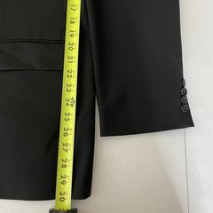 Haggar Blazer Jacket Mens 42R Black Solid Polyester Worsted Wool Two Buttons