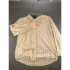 Tommy Hilfiger Mens XL Classic Fit Yellow Plaid Button Down Shirt Long Sleeve