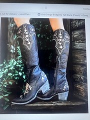 Old Gringo Bridgette Tall Women’s Black Leather Knee High Western Boots 9
