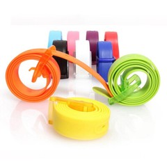 Adjustable Cut to Fit Rubber Plastic Jelly Silicone Casual Belt With Buckle