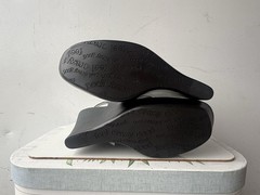 Dr. Scholl’s “Possession” black leather platform wedge Mary Jane heels