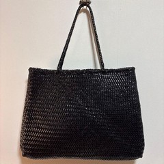 Dragon Diffusion leather mesh tote black shoulder bag