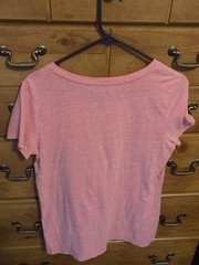 St. John’s Bay Women’s M Pink Heart Graphic Print Scoop Neck Short Sleeve Tee