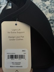 Warner’s Elements of Bliss Wireless Lift T-Shirt Bra, Lightly Lined, Black 36C