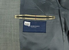 Burberry London Mens Three Button Sport Coat Size 40R Grey Wool Nailhead USA