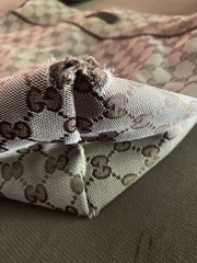 Gucci GG Pattern Shoulder Bag Beige/Brown Adjustable Web Strap Green/Red Silver