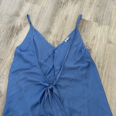 Free People Blue Satin Wrap Dress Mini Strappy Womens XS Party Cocktail
