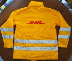Reflective Yellow Nylon Work Jacket M Mens Lightweight Reflective Delivery Rain
