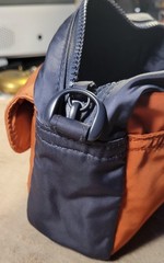 Madewell The Sport Camera Bag In Dark Orange/Navy Colorblock