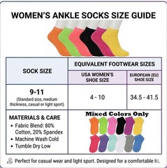 Womens 6-12 Pairs Assorted Styles Low Cut Quarter Ankle Socks Cotton Size 9-11