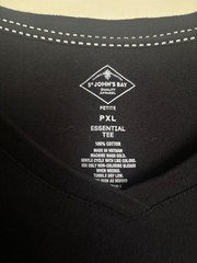 St Johns Bay Petite PXL Black Essential Cotton Tee Shirt Women