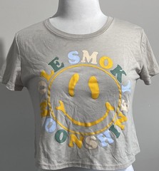 OLE SMOKY MOONSHINE Crop Top Tee Women’s S Smile Hippie Casual