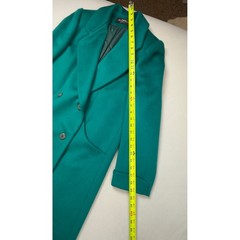ALORNA Forstmann Wool Teal Long Trench Coat Women’s Double Breasted Tailored