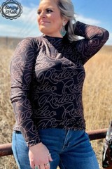 Sterling Kreek Rodeo Queen Mesh Top Size Medium