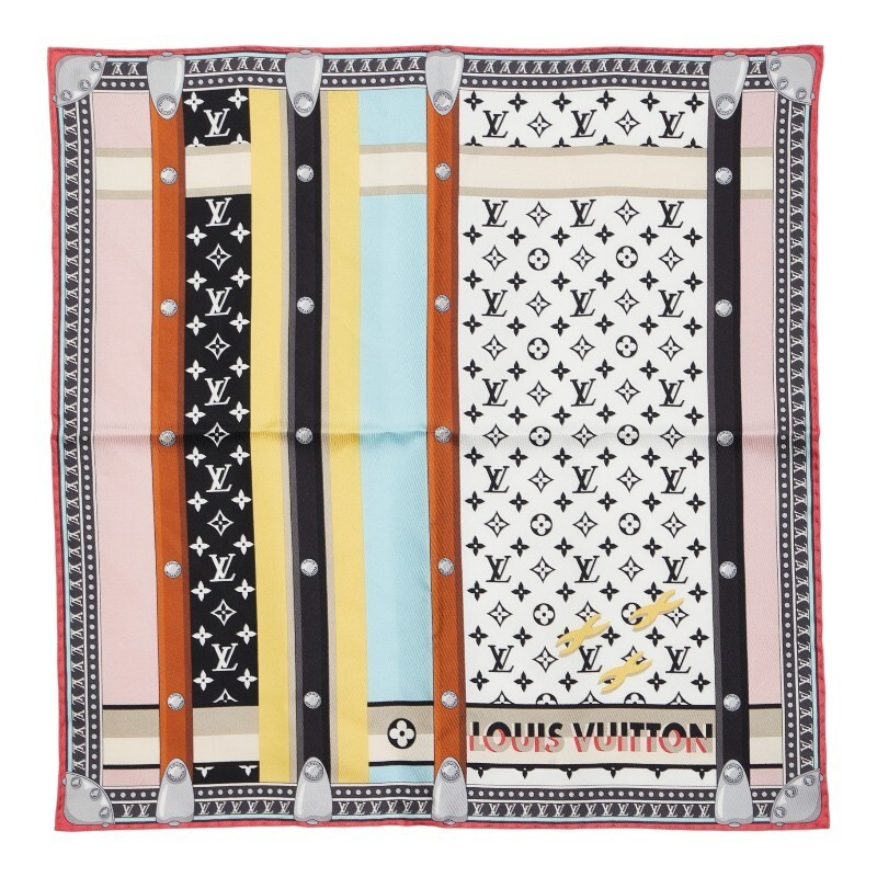 Louis Vuitton Carr 45 Trunk in Love Minimal Scarf M77558 Multicolor Silk Women s