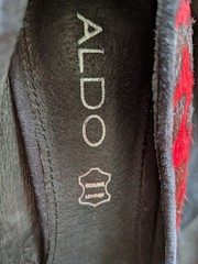 ALDO Red Leopard Print Calf Hair Pointed Toe Pumps Statement Shoe Maximalist 6