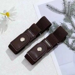 2 Pack No Buckle Elastic Belt Invisible Loop Belt for Jeans Pants