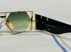 👉 CAZAL MD004 Sunglasses Black Gold Frame Green Lens Unisex Designer Eyewear