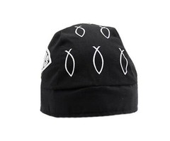 Christian Doo Rag Motorcycle Skull Cap Religious Chemo Bandana Cover Fish Symbol