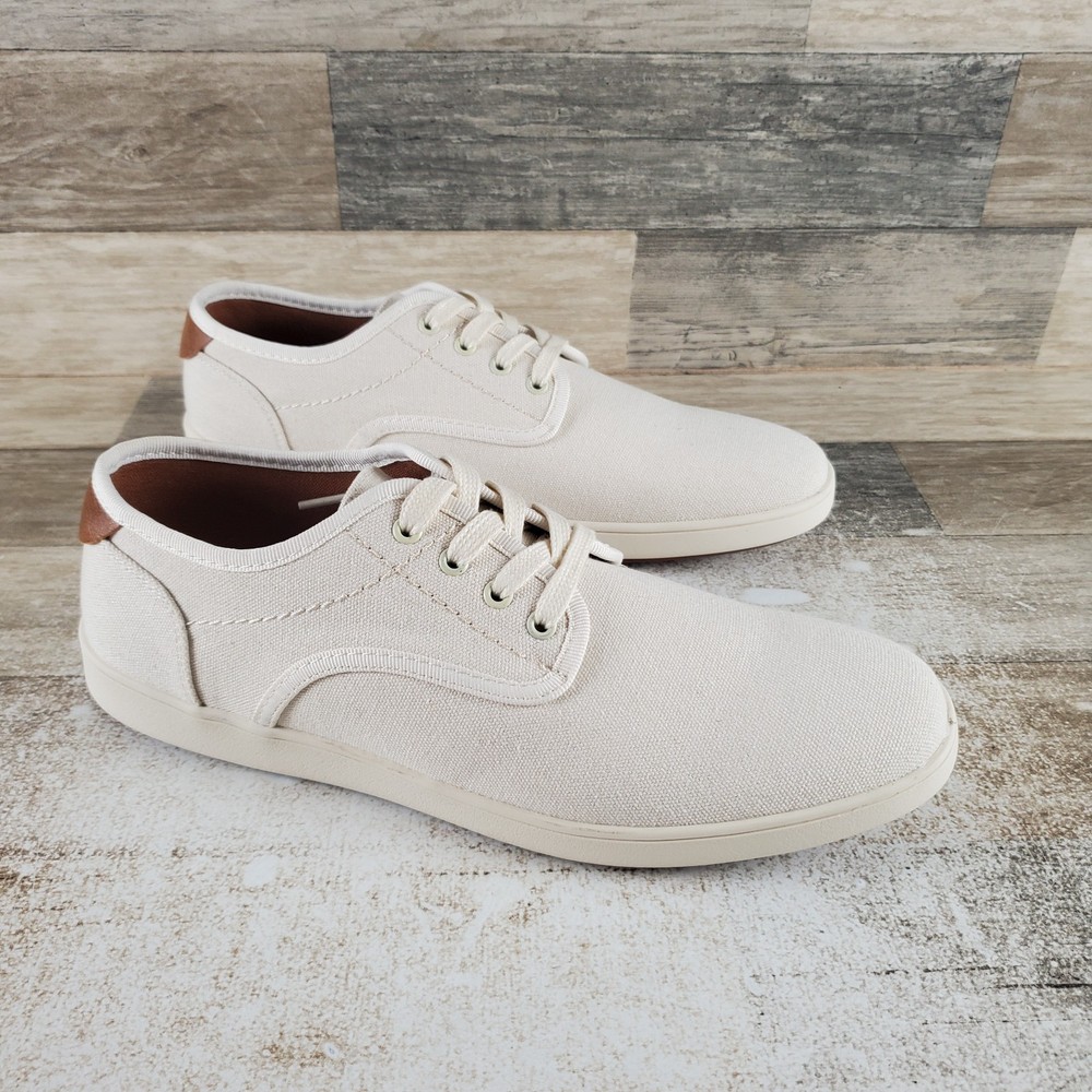 Steve Madden Fenta Mens Shoes Sz 8.5 Running Cream Comfort Lace Up Sneakers