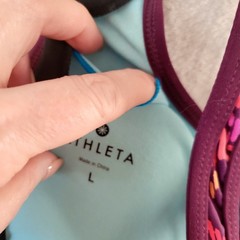 Athleta Raspberry Cayo Coco Ready To Run Tankini Swim Top L Padded