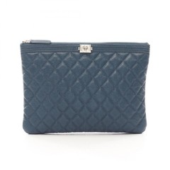 CHANEL Bag: Boy Chanel Grained calfskin Navy W26.5H20D1cm;