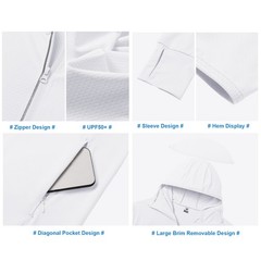 Long Sleeve Sun Protection Shirt Women With Wide Brim 360° Head And Neck HBGN
