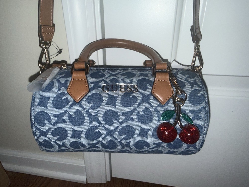 Guess Monogram Denim Anessa Purse
