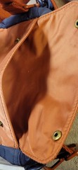 Madewell The Sport Camera Bag In Dark Orange/Navy Colorblock