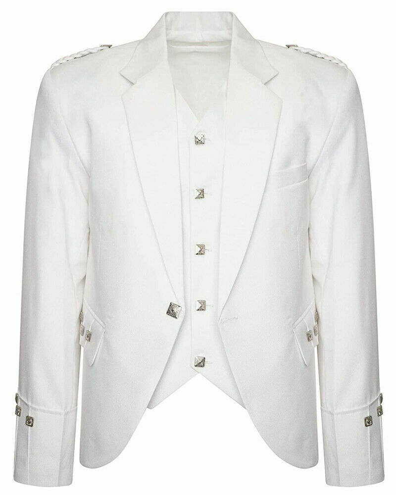 WHITE WITH RHINESTONES Jacket and Vest For Men | chest circumference 34 “to 54