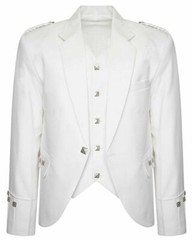 WHITE WITH RHINESTONES Jacket and Vest For Men | chest circumference 34 “to 54