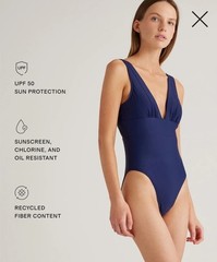 NWT Quince Italian Plunge One-Piece Swimsuit You Pick Size Color NWT and Liner