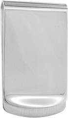 Sterling Silver Money Clip Plain Wide Closed Back Made in Italy 1 X 1 3/4 inch