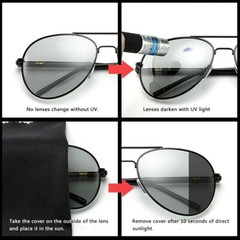 Photochromic Polarized Aviator Sunglasses Premium Frame Unique Design Glasses US