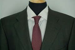 Ermenegildo Zegna Brown Nailhead Multicolor Windowpane Silk Blend 2 Pc Suit 44L