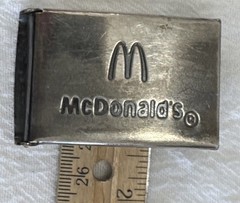 VTG McDonald’s Belt Buckle Silver Tone 2.25 Inches