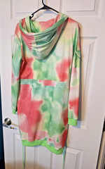 Neon Tie Dye HOODIE JACKET DRESS XL: RAVE/ CLUB/ FESTIVAL/ PARTY/ Y2K/ UNIQUE