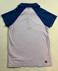 Striped Boys Polo Shirt By Tea Collection Size 10 In Navy & Gray 100% Cotton