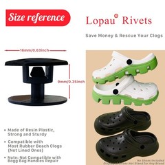 Lopau 10Sets Replacement Rivets for Croc, Strap Buttons Black