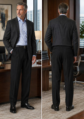 Mano Rossi Mens Pleated Dress Pants 38×35 Black Wool Blend NWOT Unfinished Hem