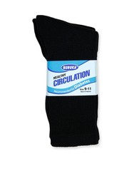 Lot 6 Pairs Men’s Circulatory Diabetic Crew Socks Size 9-11 White