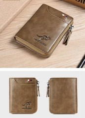 Mens RFID Blocking Leather Wallet Credit Card ID Holder Zipper Purse Waterproof