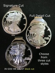 2022 2023 2024 Silver Dollar Money Clip 1oz US American Eagle Cut Coin Jewelry
