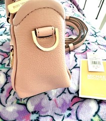 NWT Michael Kors Carine Top Zip Satchel Shoulder Mini Crossbody Bag Powder Blush