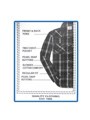 Plaid Western Shirt Mens Triple Snap Cuff Flap Pockets TRUE FIT Country Casual d