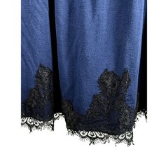 Soma Black Velvet, Midnight-blue Lined Full-Length Robe & Nightgown Set NWT/NWOT