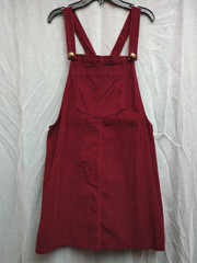Xhilaration Maroon Corduroy Short Overall Dress Front Bib Pocket Size M